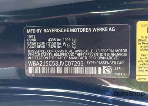 2018 BMW M240I z USA, uszkodzony, nr VIN WBA2J5C53JVC07299